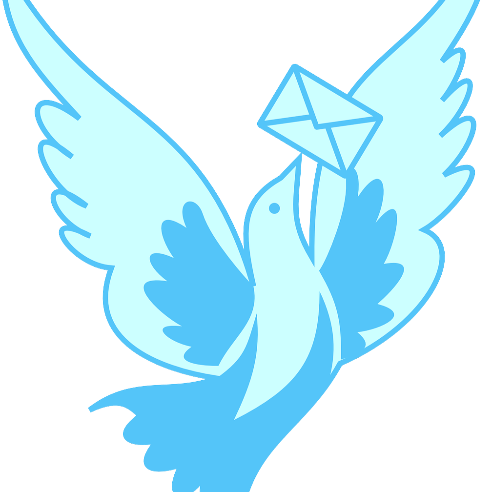 Carrier pigeon with envelope